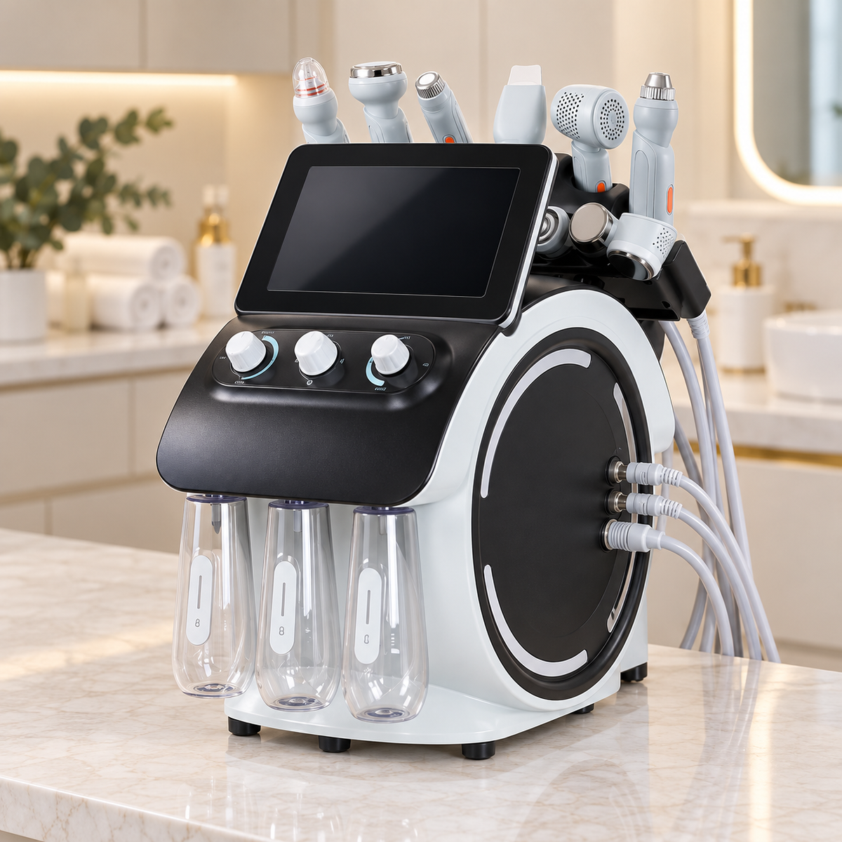 Lux Pro HydroVision 360 — Hidrodermoabrasão Facial 6 em 1 com Visualização